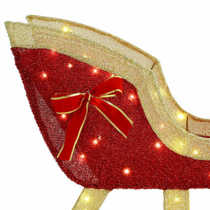 Rendier Trek Slede Met 200 Led Warmwit 70 X 26 X 128,5 Cm