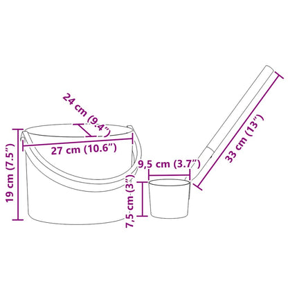 Sauna Accessoire Set 2 Pcs Zwart