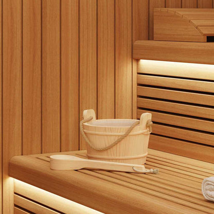 Sauna Emmer 2 Pcs Bruin Massief Vurenhout En Hennep