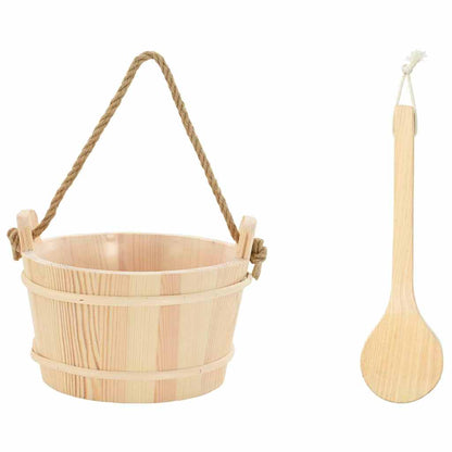 Sauna Emmer 2 Pcs Bruin Massief Vurenhout En Hennep