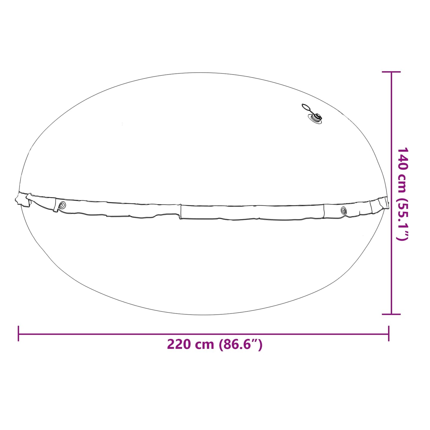 Poolkussen Voor Bovengrond Zwembad Blauw Ø 300 Cm Pvc