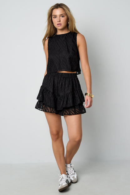 Woven Polyester Fiber Women's Sleeveless Tops Elegant Botanical 2-piece Set