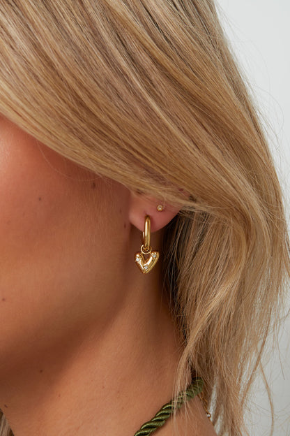 Oorbellen van roestvrij staal met hartjes, casual, dagelijks, eenvoudig, serie, damessieraden