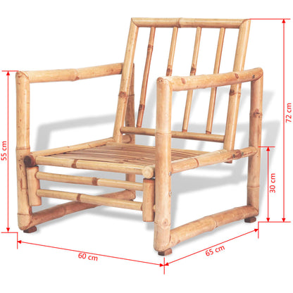 4-delige Loungeset met kussens bamboe