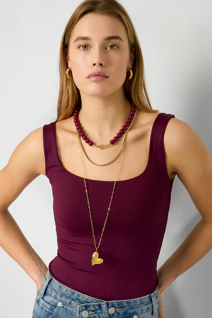 Ketting met kralen en frontsluiting-12mm