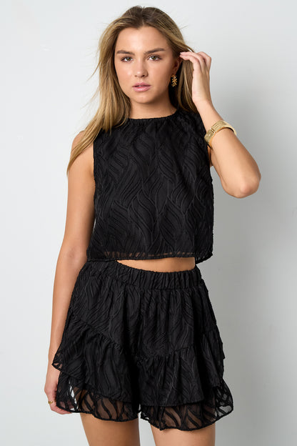 Woven Polyester Fiber Women's Sleeveless Tops Elegant Botanical 2-piece Set