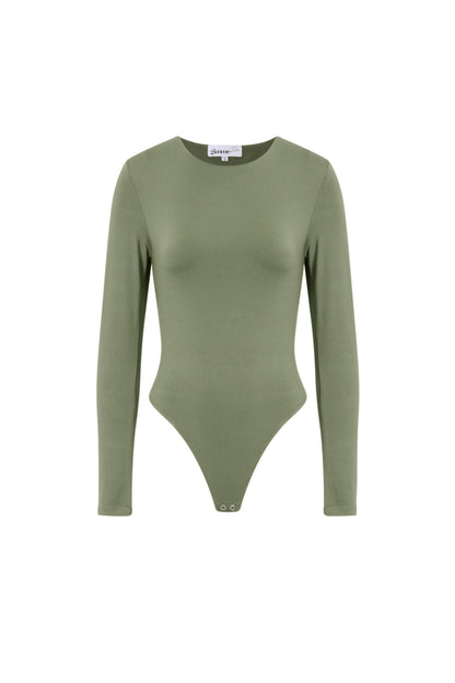 Knitted Nylon Shapewear Bodysuit Basic Solid Color