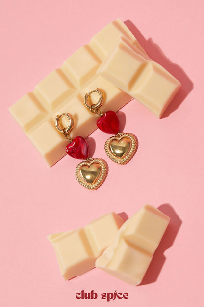 Oorringen met hangers in hart vorm