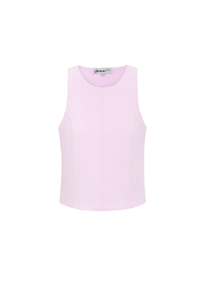 Knitted Nylon Women's Sleeveless Top Spring/Summer Basic Solid Color