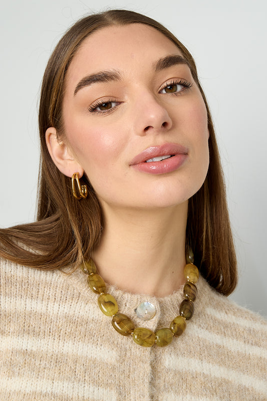 Ketting met squoval kralen