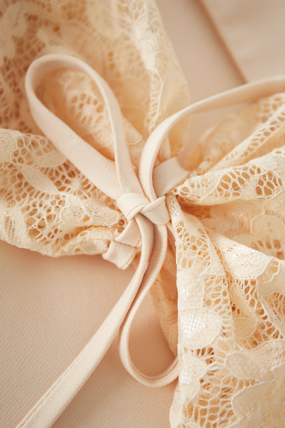 Cotton Blend Women's Blazer Puff Sleeve Lace Insert