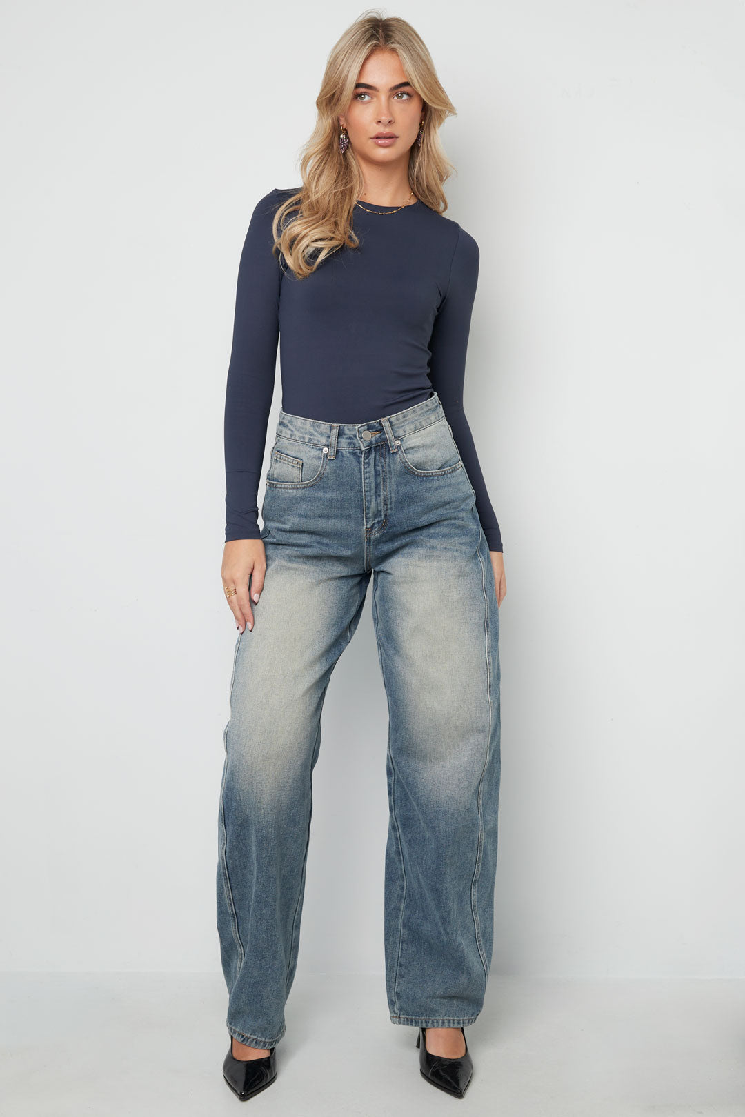 Knitted Nylon Shapewear Bodysuit Basic Solid Color