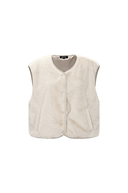 Woven Polyester Fiber Women's Vest Casual Fall/Winter Solid Color