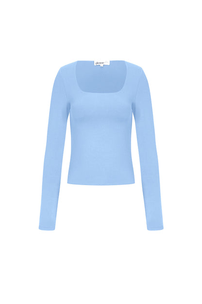 Knitted Nylon Women's Long Sleeve Top Basic Solid Color