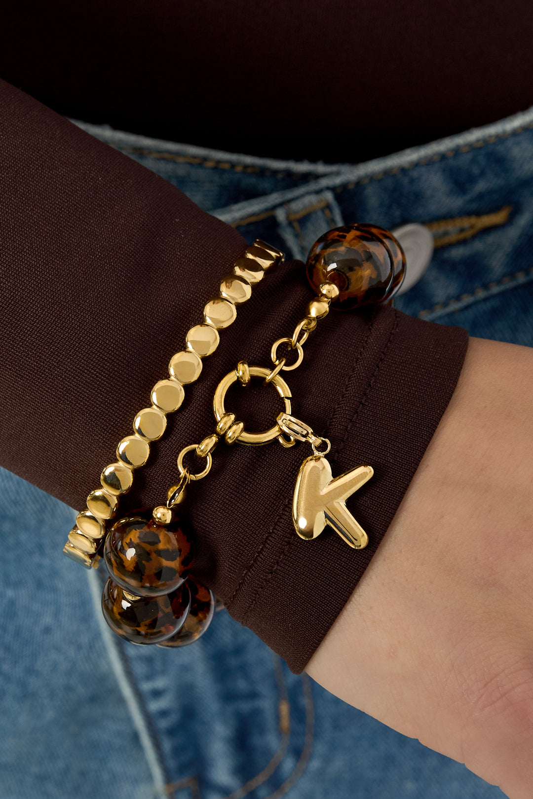 Stainless Steel Jewelry Charms Letter Casual Daily Simple Series Women's jewelry