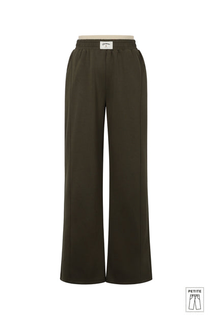 Knitted Polyester Fiber Women's Straight Leg Pants Sporty Solid Color