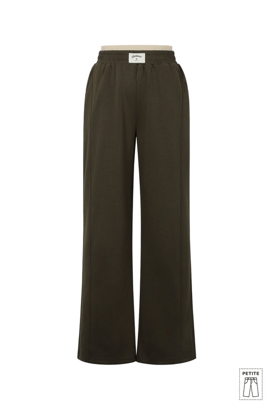 Knitted Polyester Fiber Women's Straight Leg Pants Sporty Solid Color