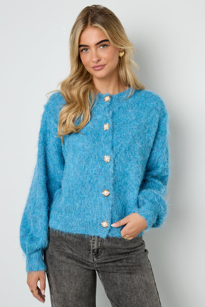 Knitted Polyester Fiber Women's Knit Cardigan Casual Solid Color
