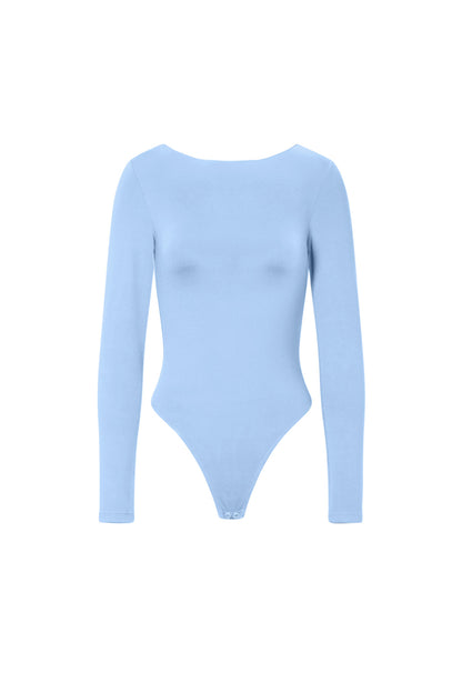 Knitted Nylon Shapewear Bodysuit Basic Solid Color