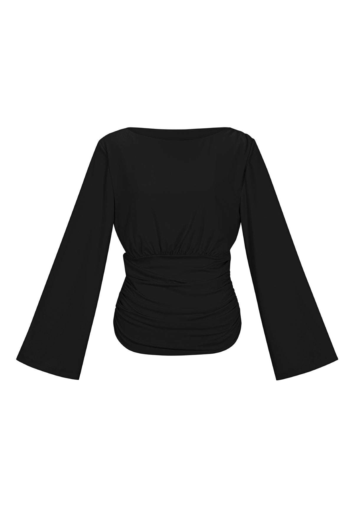 Woven Polyester Fiber Women's Long Sleeve Top Elegant Solid Color Fall/Winter