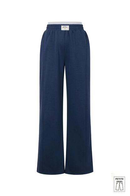 Knitted Polyester Fiber Women's Straight Leg Pants Sporty Solid Color