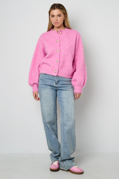 Knitted Polyester Fiber Women's Knit Cardigan Casual Solid Color