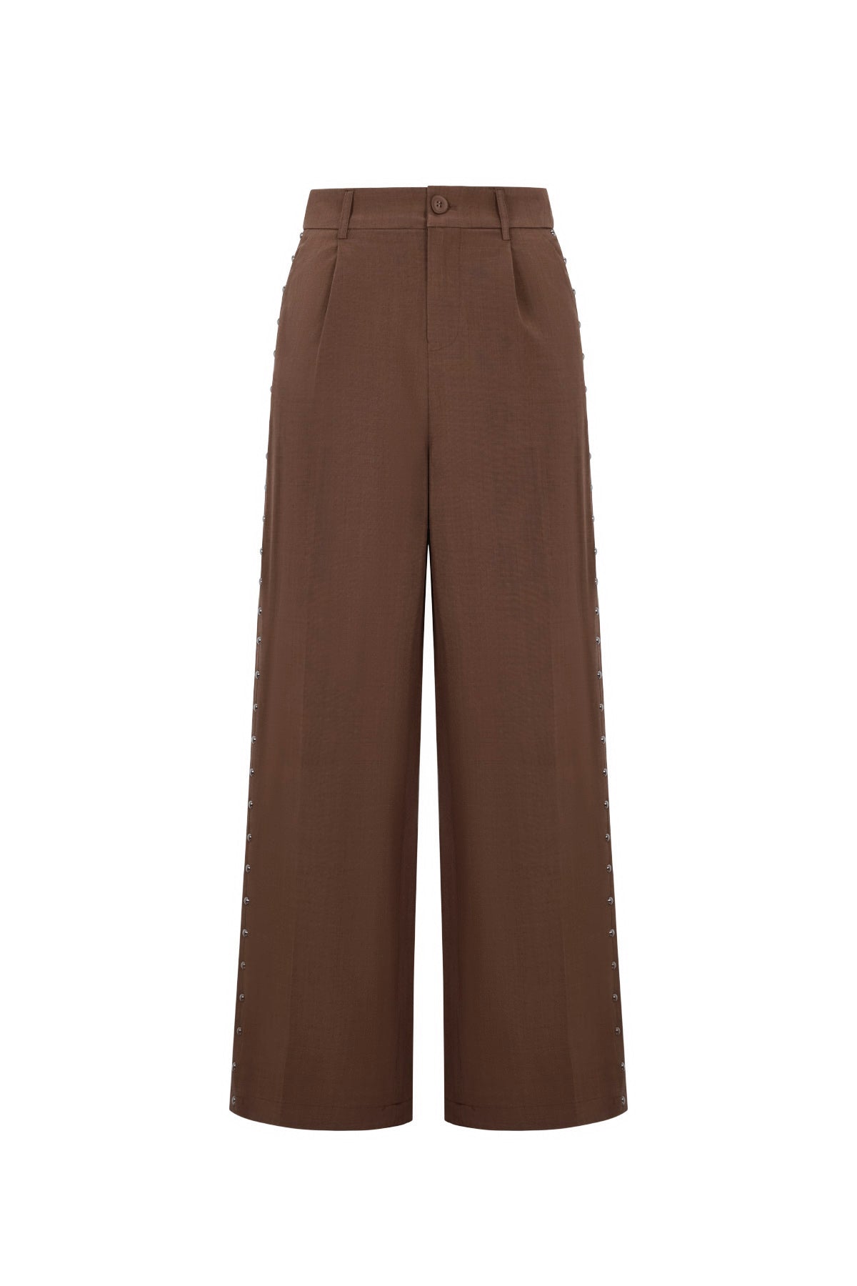 Woven Polyester Fiber Women's Wide Leg Pants Elegant Solid Color Fall/Winter