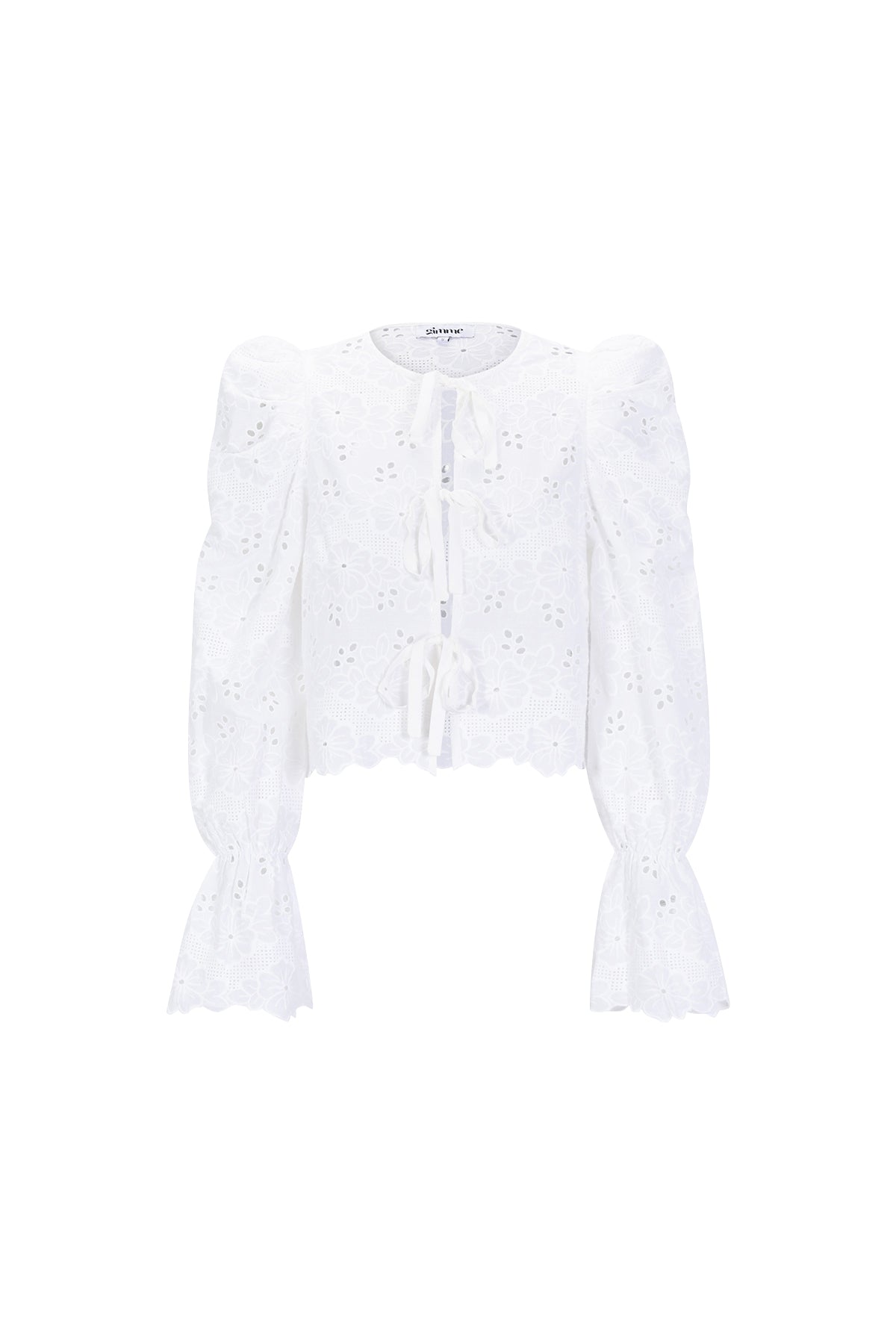 Cotton Woven Women's Long Sleeve Top Casual Cutout