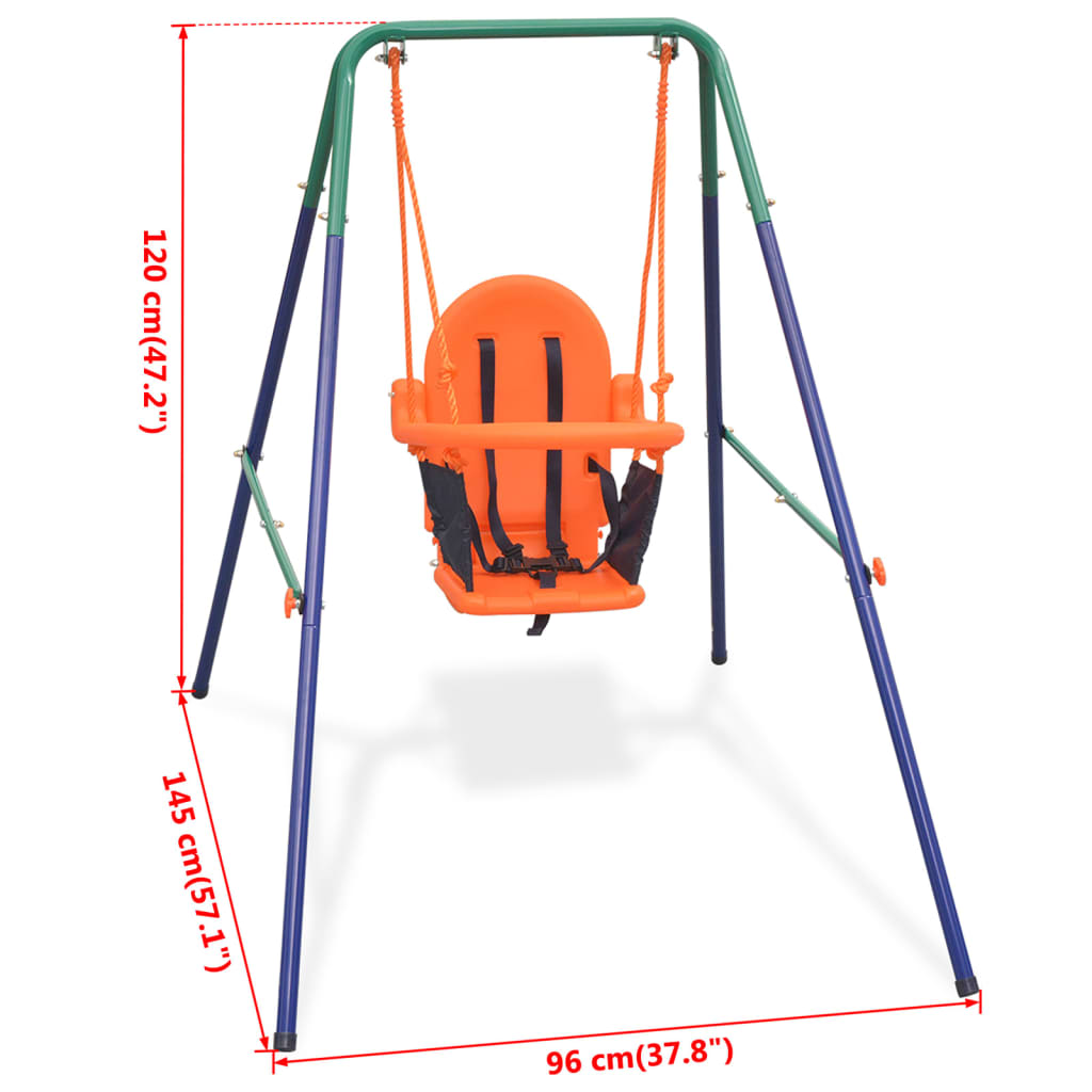Peuterschommelset met veiligheidsharnas oranje